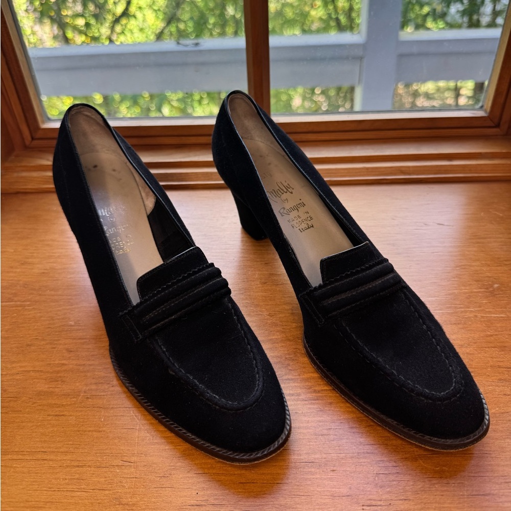 Vintage Amalfi by Rangoni Suede Handmade Heeled Loafers